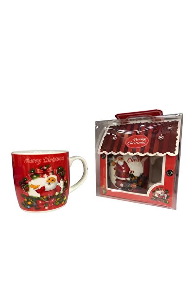 BLA GROUP Özel Kutulu Özel Seri Seramik Noel Baba Kaşıklı Altlıklı Yılbaşı Ku...