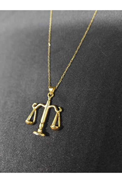 PınPın's Packs Hukuk Adalet Terazisi Altın Kaplama Gümüş Kolye (B&S JEWELERY)