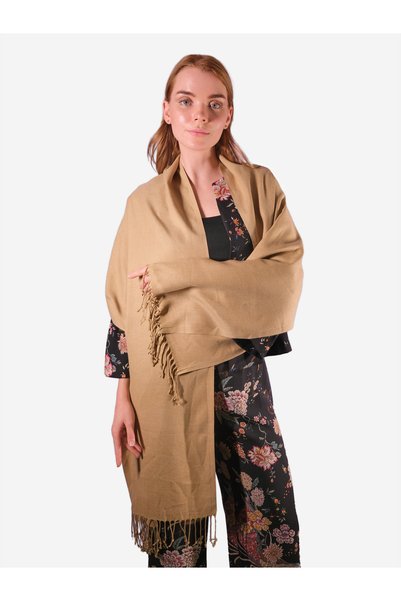LOVE RAİN FASHİON Salsa Pashmina Shawl Plain Brown