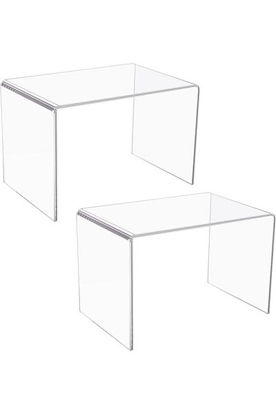 cyatelier Transparent Plexi Riser Display Stand 17x17 Cm Set of 2
