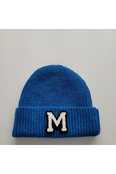 initialess Beretă din lână Mohair cu litera M