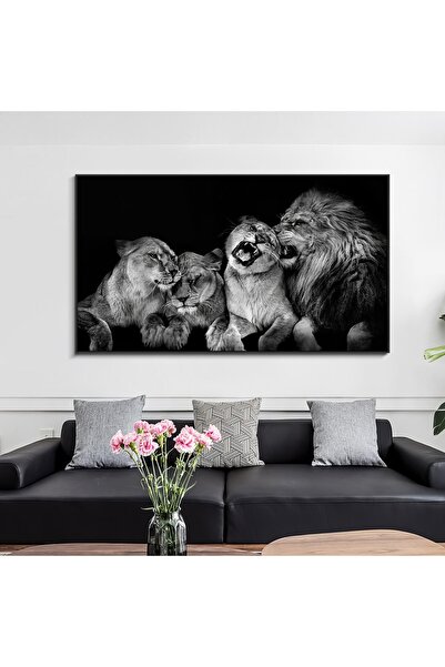 PrintiesPlus Aslan Family 2 Dekoratif Kanvas Tablo