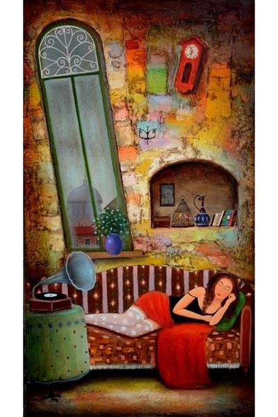 MARCEL SANAT 36x64cm Diamond Mosaic Sleeping Enjoyment Painting