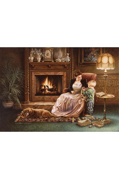 MARCEL SANAT Fireplace Enjoyment Diamond Mosaic Painting 81X58 cm
