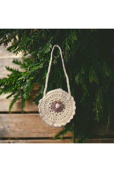 elçin desing ÇANTA (KIZ ÇOCUK EL ÖRGÜ ÇİÇEKLİ ÇANTA)