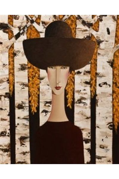 MARCEL SANAT English Woman with Black Hat Diamond Mosaic Painting 41X51 cm