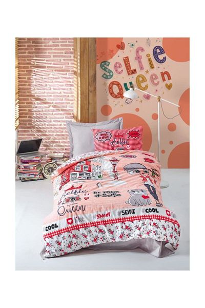 Cotton Box Single Youth Duvet Cover Set Selfie Pomegranate Flower