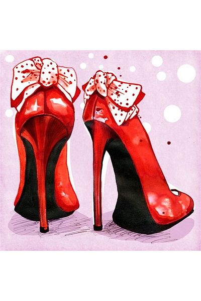 MARCEL SANAT Red Shoes Marcel Art Diamond Mosaic Painting 28X28 cm