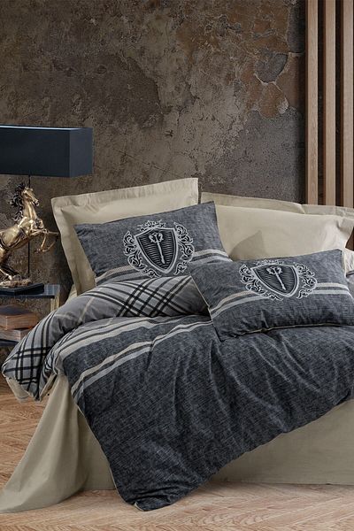Cotton Box Masculine Single Duvet Cover Set Thor Beige
