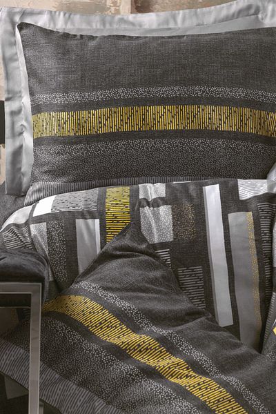 Cotton Box Σετ Παπλωματοθήκη Σατέν Διπλό Farris Grey