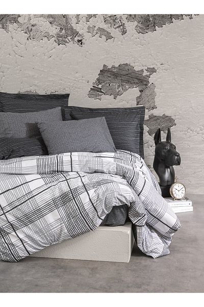 Cotton Box Modern Single Duvet Cover Set Will Anthracite