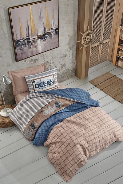 Cotton Box Youth Room Single Complete Set Ocean Navy Blue
