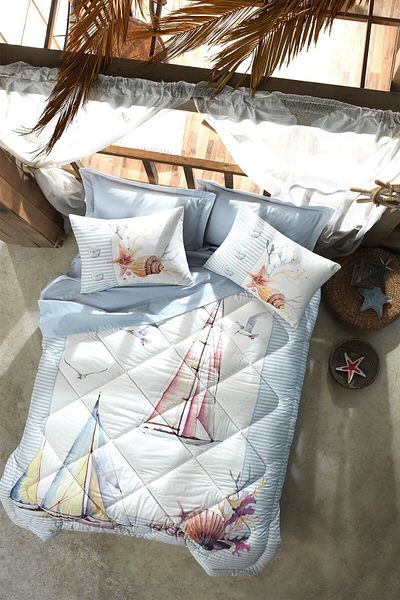 Cotton Box Maritime Μονό Σετ ύπνου Yacht Blue