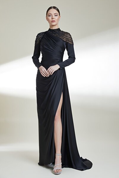 Kenzel Abiye Elbise-9006-Siyah