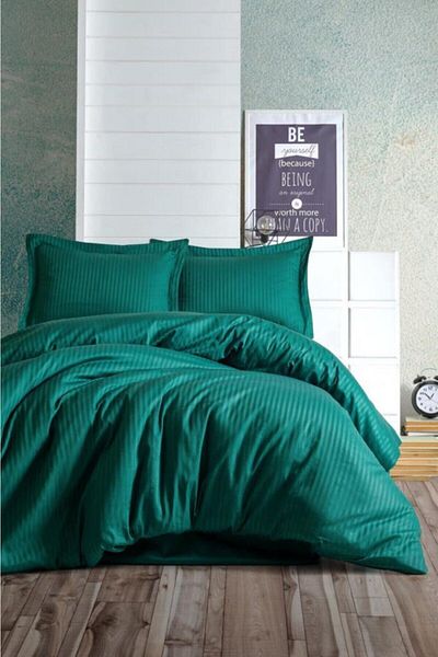 Cotton Box Stripe - Set cuverturi duble pentru pilota Seria Elegant Petrol