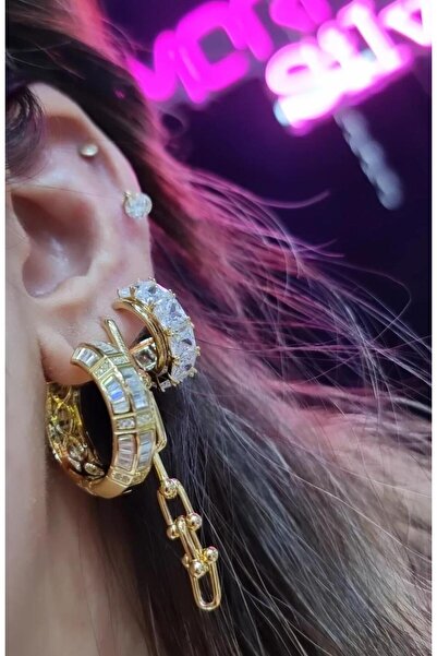 MorMajor Silver ÇİFT İTHAL FANCY KESİM HALKA KALIN VIP GÜMÜŞ KÜPE