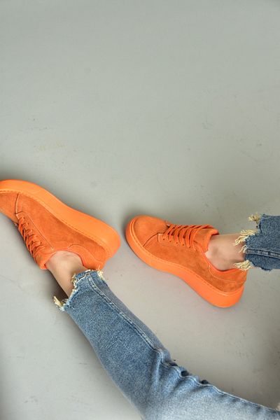 Fox Shoes Oranžové semišové dámské sportovní boty tenisky