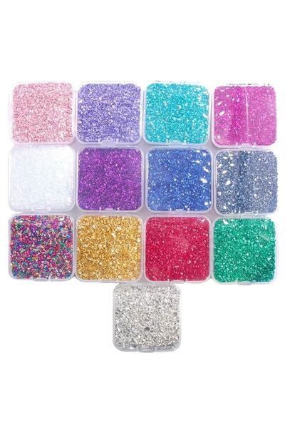 Beauty Box 13 Adet Tester Süsleme Taşları Nailart Resin Art Makeup Kalıcı Oje...