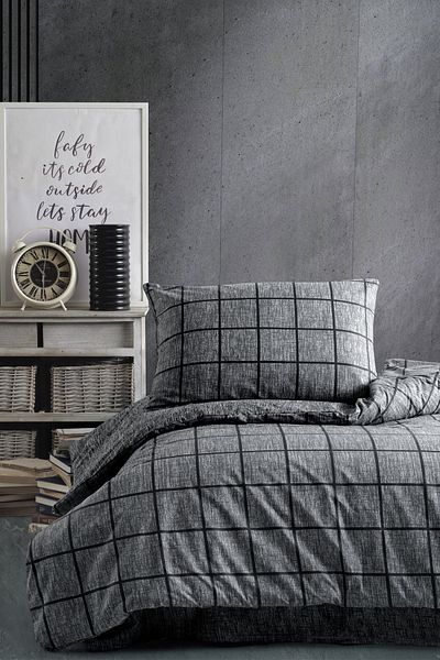 Cozy Home Single Elastic Sheet Duvet Cover Set Square Black