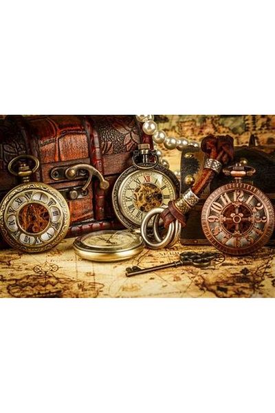 MARCEL SANAT Chained Clocks Diamond Mosaic Painting 81X53 cm