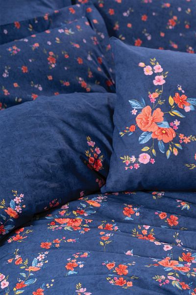 Cotton Box Σετ Παπλωματοθήκη Feminen Διπλό Βαμβακερό Emery Navy Blue V3