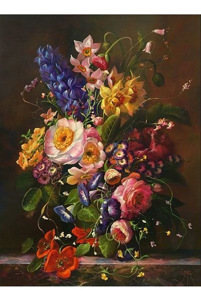 MARCEL SANAT Classic Flower Arrangement Diamond Mosaic Painting 46X61Cm