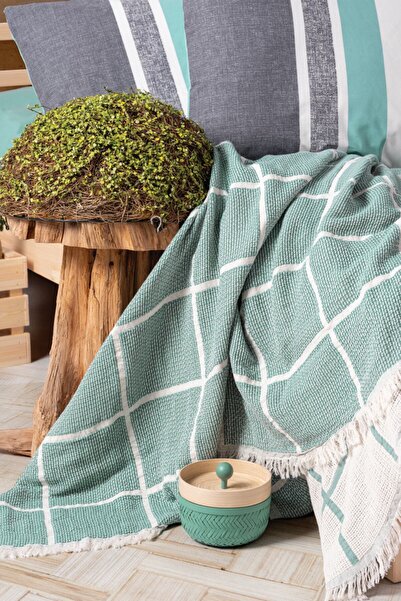 Cotton Box Easy Double Duvet Set Square Mint