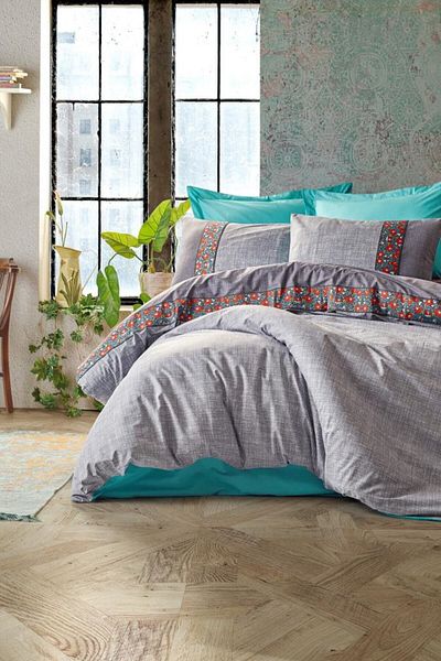 Cotton Box Gray Double Duvet Cover Set