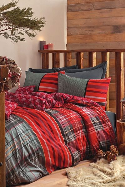 Cotton Box Santa - Gray Masculine Single Duvet Cover Set