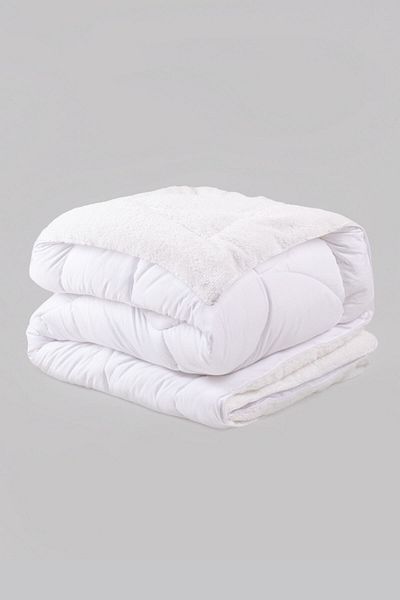 Cotton Box Double Sherpa Quilt 195x215 White