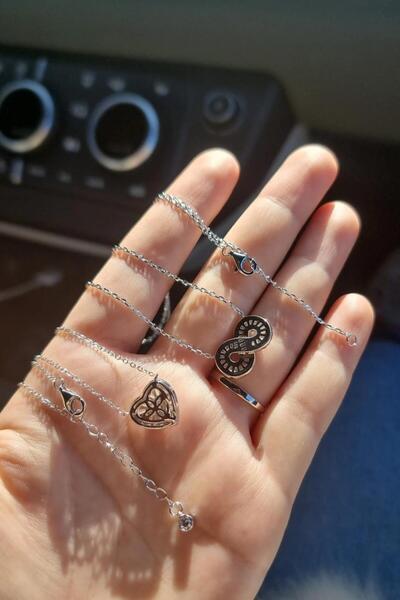 MorMajor Silver İTHAL KALPLİ BAGET ZİRKON GÜMÜŞ KOLYE