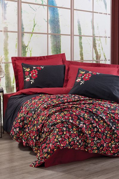 Cotton Box Feminine Single Duvet Cover Set Desire Red