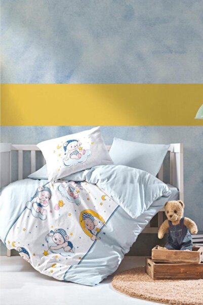 Cotton Box طقم غطاء لحاف للأطفال باللون الأزرق