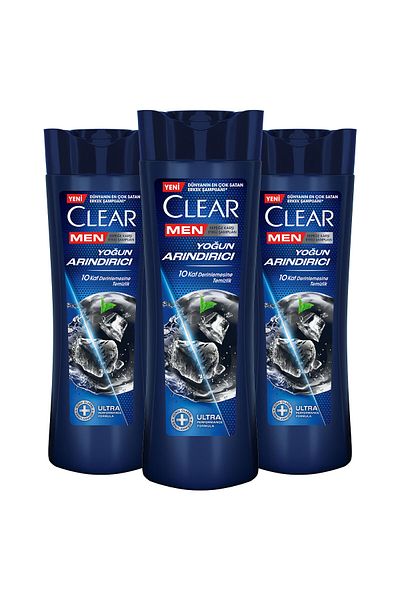 Clear Intensive Purifying 350 ml X3 - Men's Anti-Dandruff Shampoo