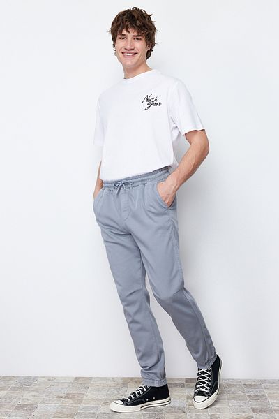 Trendyol Collection Γκρι ελαστικό Jogger μέσης TMNSS24JE00007