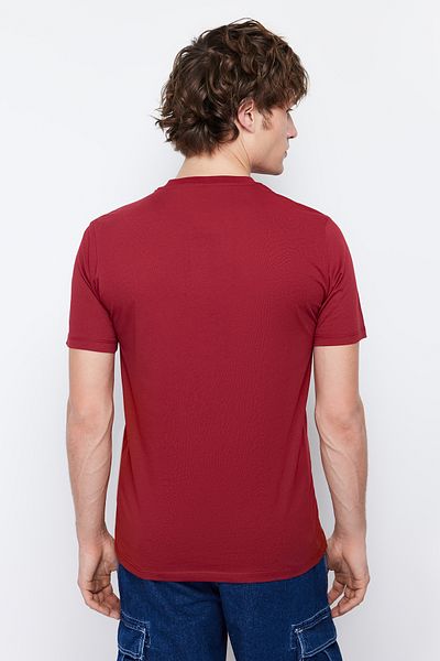Trendyol Collection Claret Red Slim Fit Crew Neck 100% βαμβακερό κοντομάνικο μπλουζάκι - TMNSS19BO0001
