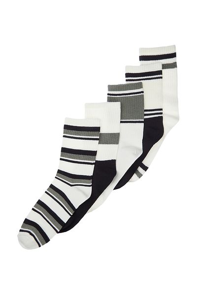 Trendyol Collection Опаковка от 5 шарени цветни колежански и тенис чорапи - TMNSS24co00018