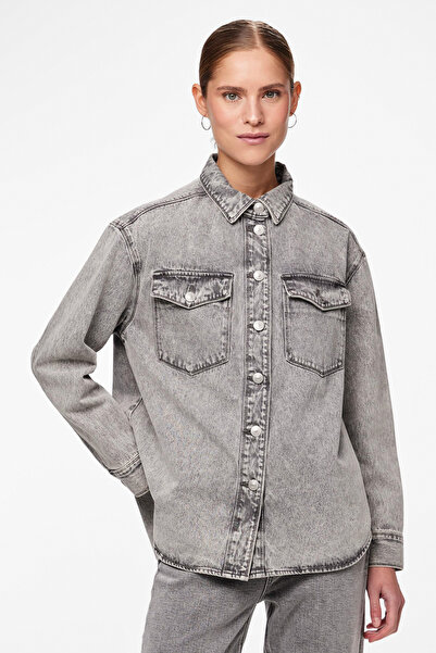 PIECES PCMADDIE LS DENIM SHIRT