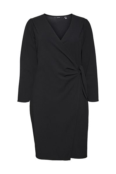 Veromoda Curve VMCELENOR LS BLK WRAP DRESS JRS CUR