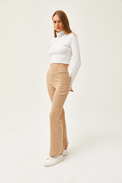 Olalook Women's Stone Cross Band Detailed Raised Spanish Tights TYT-19000084