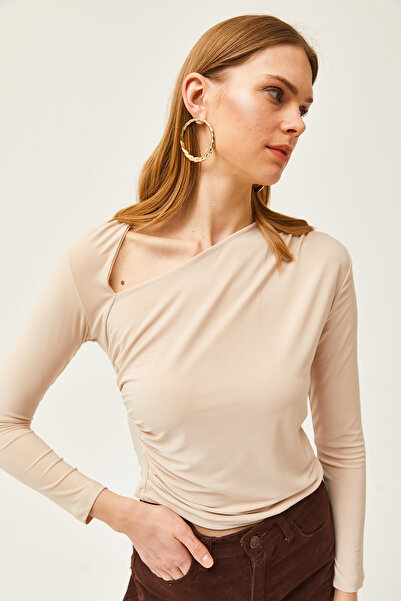 Olalook Dámská kamenná blůza s jedním ramenem Lycra Sandy BLZ-19002483