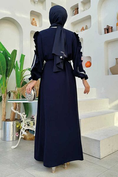 Bym Fashion Φωτιστικό με λεπτομέρεια Frilly Sleeves 8484 Navy Blue