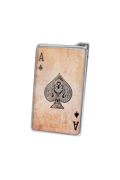 Als Maça As İskambil Kağıdı Temalı Kaliteli Metal Çakmak