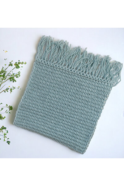 Knittingbirdshop Tunus İşi Şal Yumuşak Yün Akrilik Karışımı El İşi El Yapımı ...