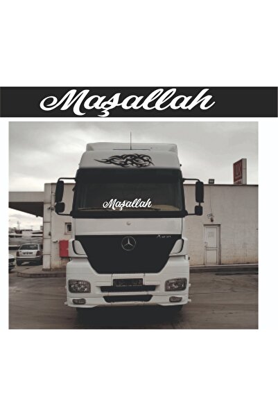 Genel Markalar tır veya kamyon ön cam Maşallah beyaz folyo sticker 90x15