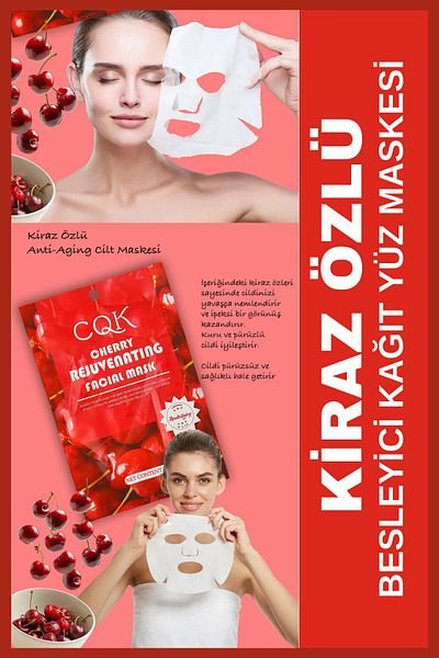 QNİAY Cherry Blossom GQK Moisture Bomb Refreshing Dry Skin (1 piece) Face Care Mask Home Care
