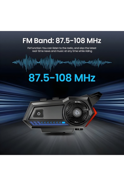 MEGAMUS Led Işıklı Motosiklet Kask Kulaklık Kablosuz FM Bluetooth 5.1 Kulaklık Hoparlör T57