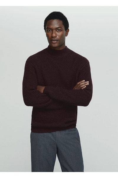 MANGO Man High collar wool sweater
