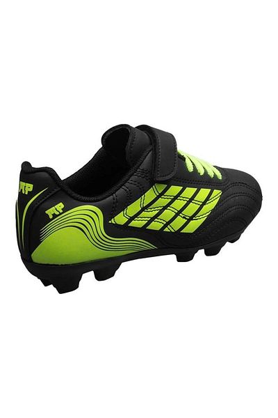 M.P. SOCCER RUN Pantofi de fotbal negru-verde pentru băieți 3165