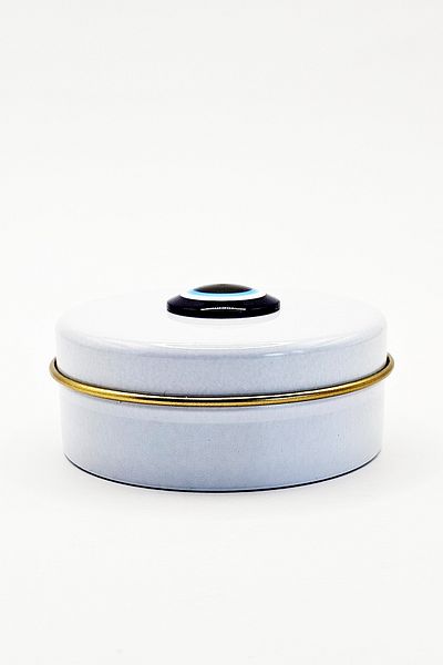 FANTASTİK SANAT ATÖLYESİ Metal Tin Decorative Candle Soap Jewelry Accessory Gift Storage Box - 7.5 Cm x 3 Cm